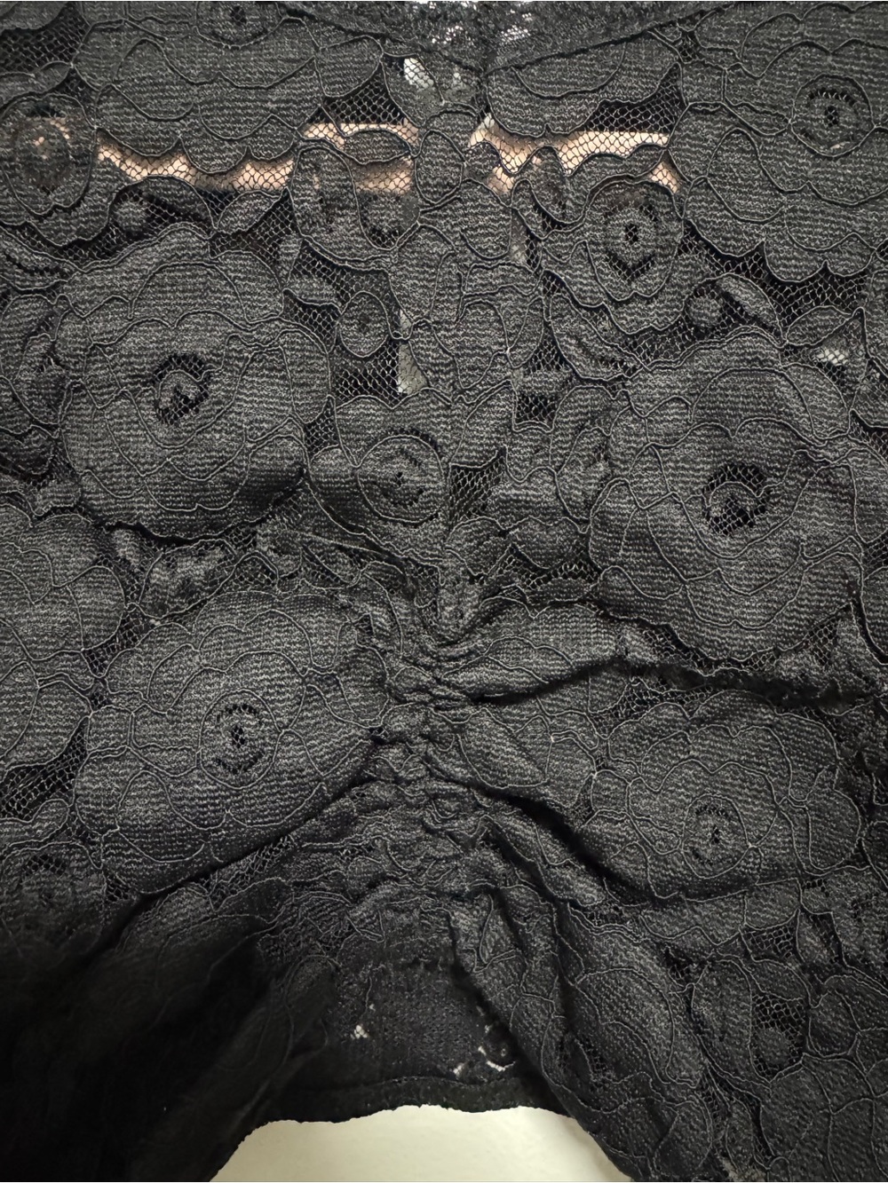 Pretty Little Thing BLACK Romantic Gothic LACE EXTREME CROP LONG SLEEVE TOP - Picture 7 of 11